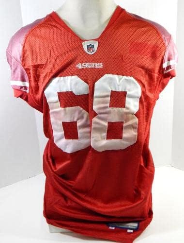 2011-ben a San Francisco 49ers Adam Snyder 68 Játékban Használt Piros Mez 48 DP28493 - Aláíratlan NFL Játék Használt