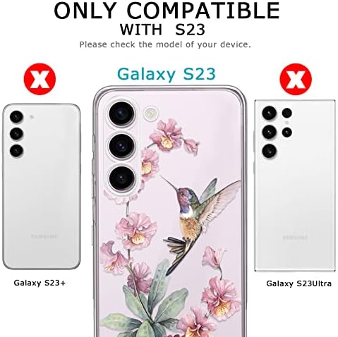 HONNKY Kompatibilis a Samsung Galaxy S23 Esetben (2023), Virágos Kolibri Puha TPU Fedezni Galaxy S23 5G 6.1, Ütésálló