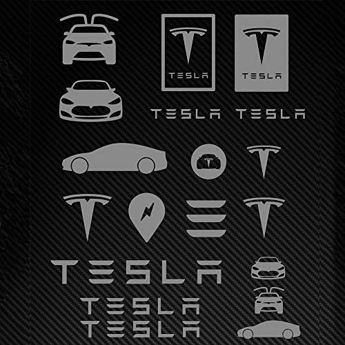 a Tesla Matricák Grafika Matricák Logó TM3 TMX TMS Matrica (ezüst)