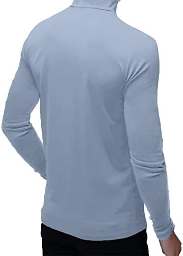 Mens T-Shirt Rövid Ujjú Alapvető Félgarbó Slim Fit Trikóban Pulóver Termikus Szilárd Maximum