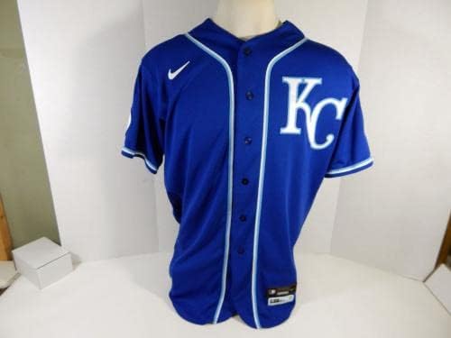 2020 Kansas City Royals Glenn Törpék 57 Játék Kiadott Kék Mez DG Javítás 46 3 - a Játékban Használt MLB Mezek