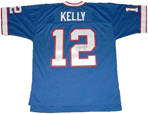 Jim Kelly Aláírt Dedikált Buffalo Bills 12 Mitchell & Ness Jersey W/Hof 02 - Dedikált NFL Mezeket