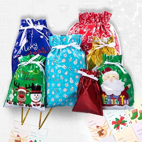 Hothingwell, 15 Db Karácsonyi Táskák Ajándékok Zsinóros Díszítés Sacks Ünnep, Ajándék Csomagot, Csomagokat Válogatott