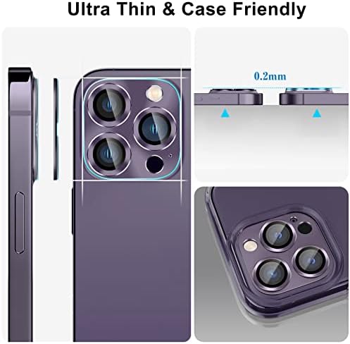 [2 Csomag] Kamera Lencséjét Védő Kompatibilis az iPhone 13/iPhone 14 Edzett Üveg Ultra Tiszta Világosság Vissza Lencse