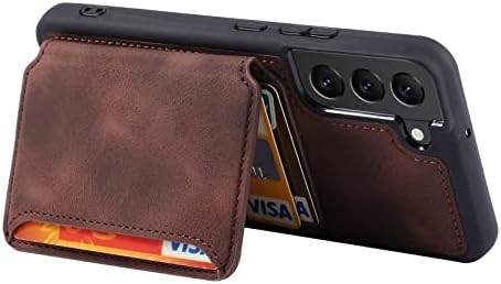 Telefon flip tok, kártya, készpénz zsebében Kompatibilis a Samsung Galaxy S21 Esetben Pénztárca, Vintage PU Bőr Mágneses