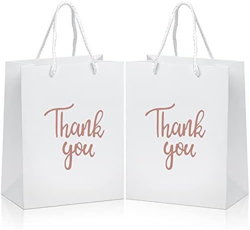 Nezyo 12 Csomag, Köszönöm, Ajándék Táskák, selyempapír Esküvői selyempapír Fél Táskák Kezeli Papír-Bevásárló Zacskót