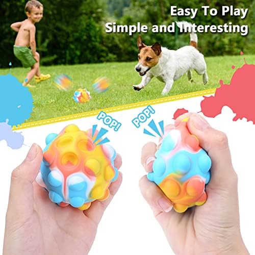 Pop Stressz Labda Fidget Játék, 4 Csomag 3D Buborék Popping Érzékszervi Játékok Gyerekeknek, Felnőtteknek, Nyomja Popper