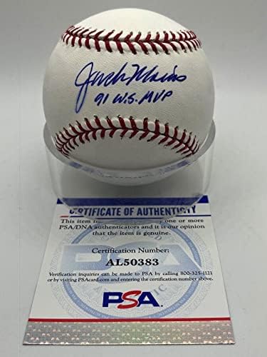 Jack Morris 91 WS MVP Ikrek Aláírt Autogramot Hivatalos MLB Baseball PSA DNS - Dedikált Baseball