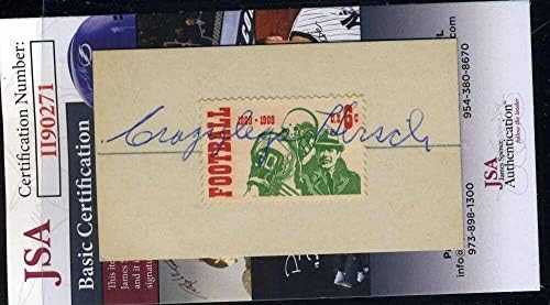 Elroy Hirsch SZÖVETSÉG Coa Kézzel Aláírt 1969-Es Labdarúgó-Bélyeg Kijelző Autogram - Dedikált Focilabda
