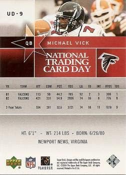 2004 Felső szint Nemzeti Baseball Kártya Nap UD-9 Michael Vick Atlanta Falcons NFL Labdarúgó-Kártya NM-MT