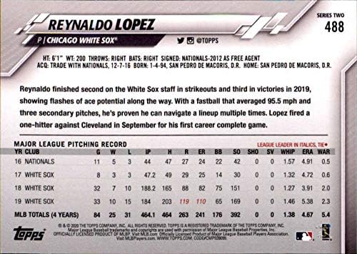 2020 Topps 488 Reynaldo Lopez NM-MT Chicago White Sox Baseball