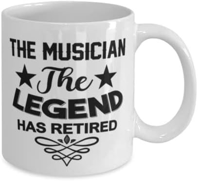 Zenész Bögre, A Legenda szerint Visszavonult, Újszerű, Egyedi Ajándék Ötletek, a Zenész, Bögre Tea Csésze Fehér