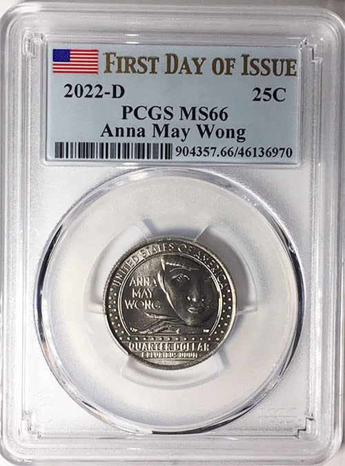 2022 D BU-Amerikai Nők Negyede Anna May Wong Negyed MS 66 Első Nap a Kérdés Címke PCGS