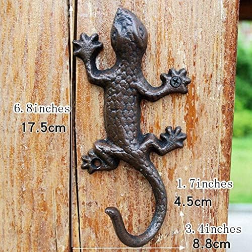 ZHJBD Kerti Kiegészítők,Antik Dekoratív Gecko-Hook öntöttvas Kabát Kampó Lóg Falra 6.8 Hüvelyk Kulcstartó Fali Dekoráció//20