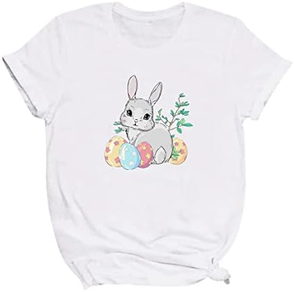 Boldog Húsvéti Póló, Női Aranyos Nyuszi Arcát Vicces Girls T-Shirt Maximum Trendi Tavaszi T-Shirt Rövid Ujjú Tunika