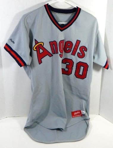 1987-ben a Kaliforniai Angyalok Devon Fehér 30 Játék Használt Szürke Jersey 42 DP22409 - Játék Használt MLB Mezek