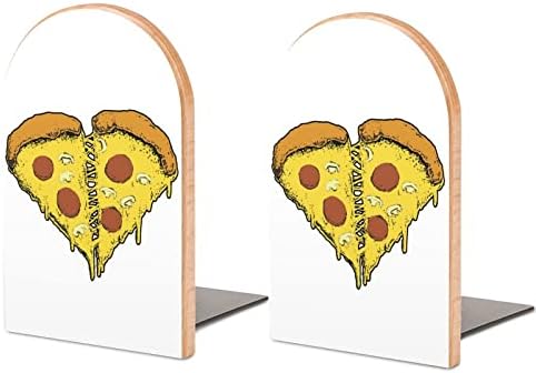 Pizza, Szív Könyvtámasz Dekoratív Print Fa a Könyv végül a Kereslet a doboz tartalma 1 Pár